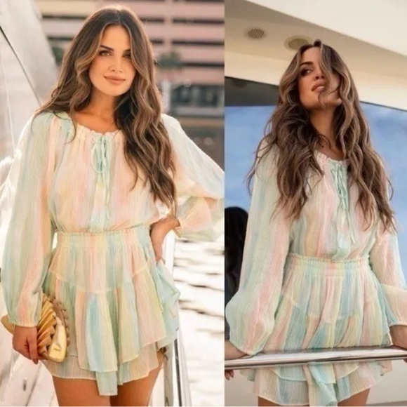 LSF multi colored Banou Striped layer dress size Small - Picture 3 of 9